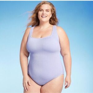 Kona Sol -  Women's Pucker One Piece Swimsuit Square  Purple size 20